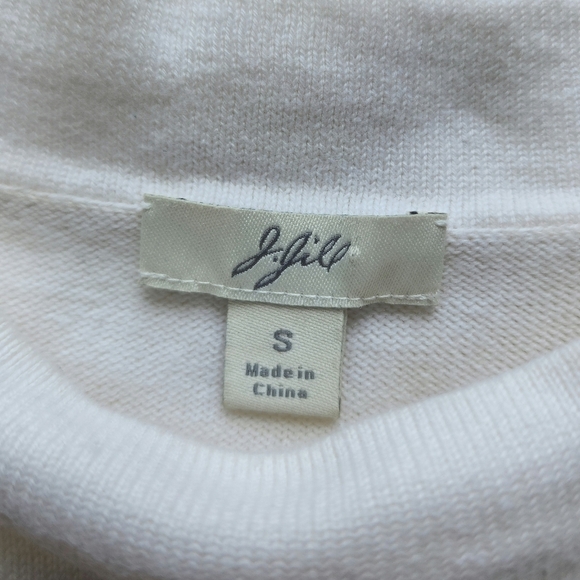 J. Jill Womens Crop Boat Neck Boxy Fit Pullover Sweater in Cream. - Picture 6 of 7